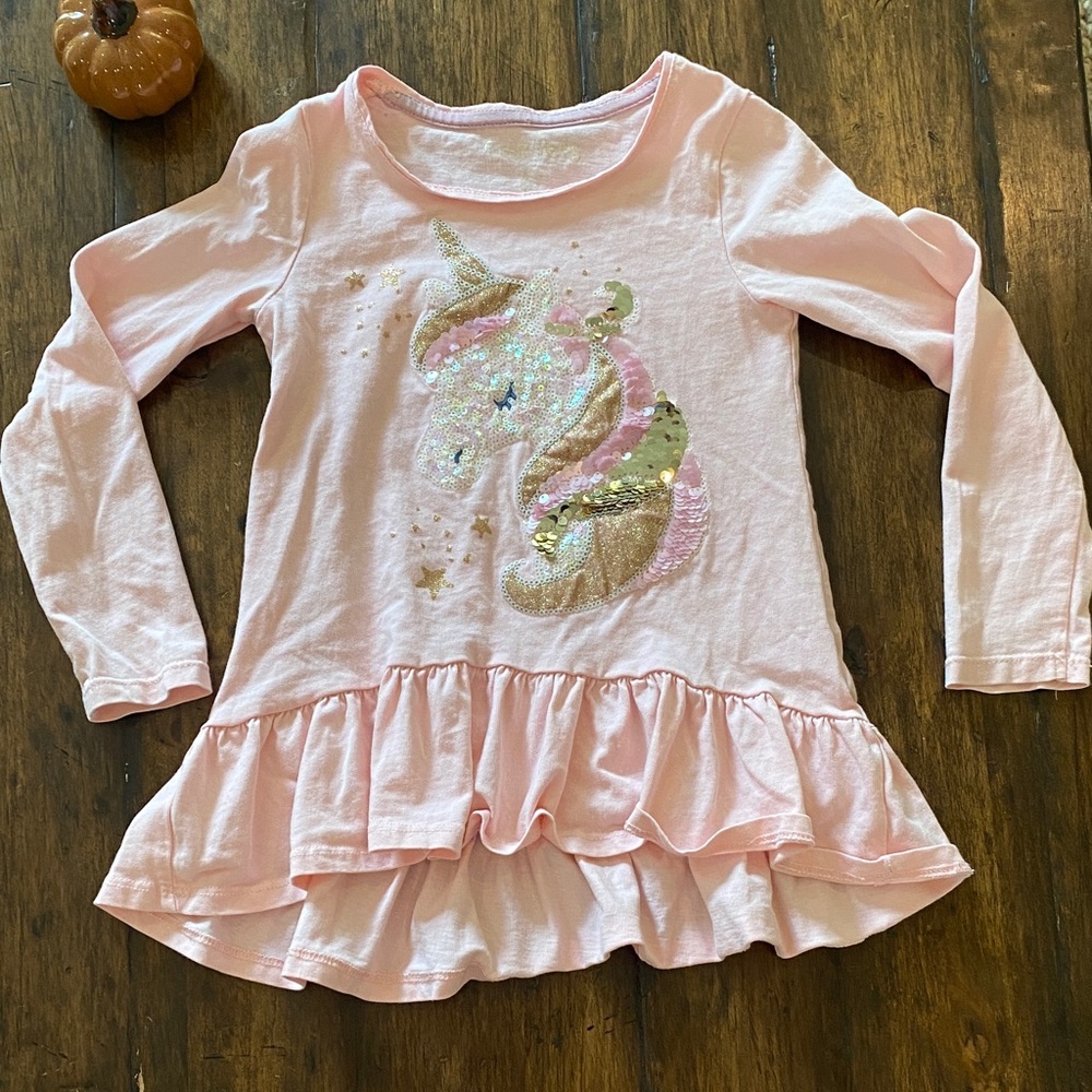 🦄 Cynthia Rowley Pink Glitter Unicorn Long Sleeve Tee 🦄